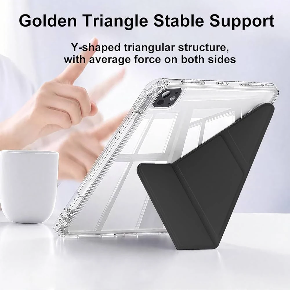Y-Shaped Case for iPad A16 11th 10th generation, 5/6/7/8/9th gen, Air mini Pro 11 12.9 with Pencil holder Multi-Angle Stand — view 4