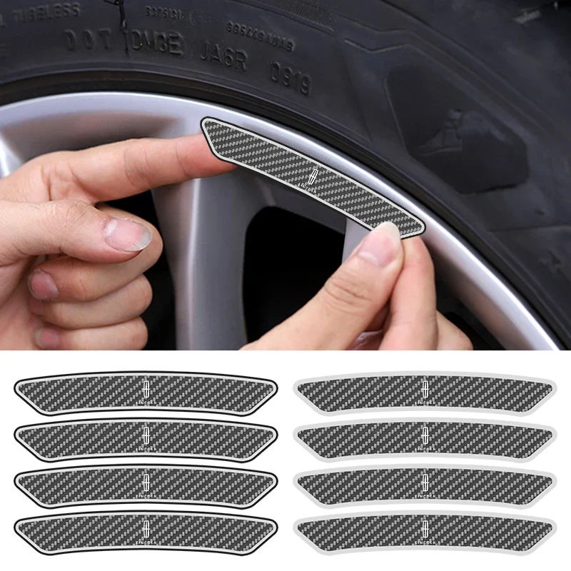 4Pcs Car Logo 3D Trim Badge Wheel Brow Decal Car Wheel Hub Sticker Per Lincoln Continental Navigator Mkc Mkt Mkz Mkx Aviator