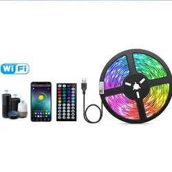Vibrant Color - Changing RGB LED Strip Lights with Music Sync - Perfect for Parties and Home Decor (WIFI 44KEY)