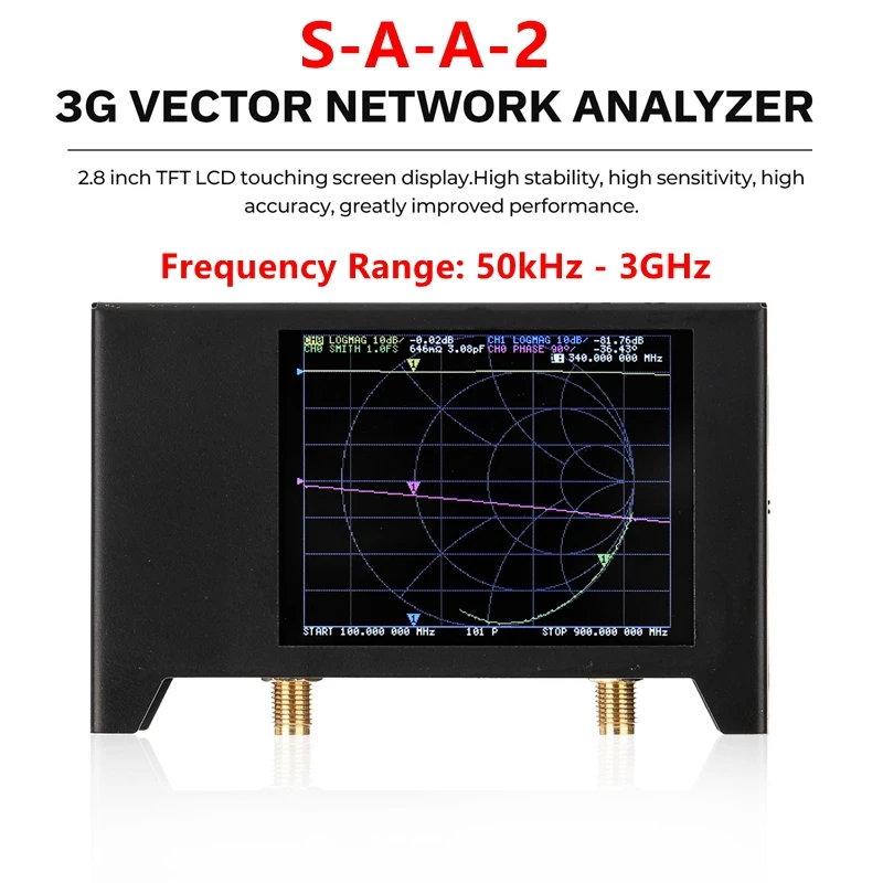 

3G Vector Network Analyzers S-A-A-2 NanoVNA V2 Antenna Tester HF VHF UHF Measure Duplexer Filter Network Tester Antenna Analyzer