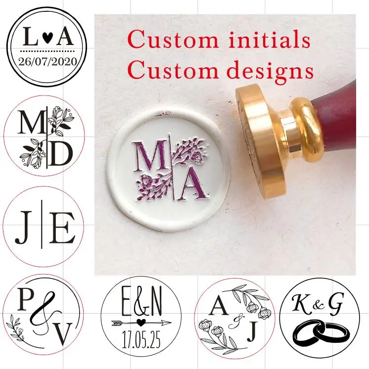 Name Stamp DIY customize double initials personalized for Wax Seal Wedding Invitations,name stamp set,wax seal stamp,name stamp,embossing stamp,rubber stamp