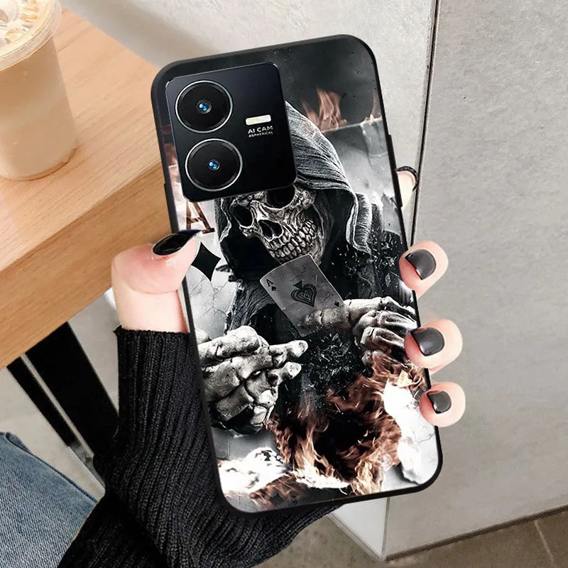 Wolf Cat Soft Silicone Shockproof Phone Cover, Black Bumper.