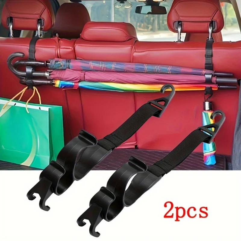 Versatle Car Seat Back Hook & Trunk Umbrella Holder-Durable ABS Material, Fits Most Vehicles