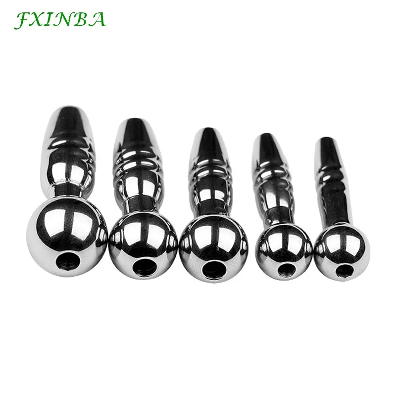 FXINBA Stainless Steel Urethral Catheter Dilator Male Penis Plug Threaded Urethra Sound Stimulator Sex Toy For Men Masturbation