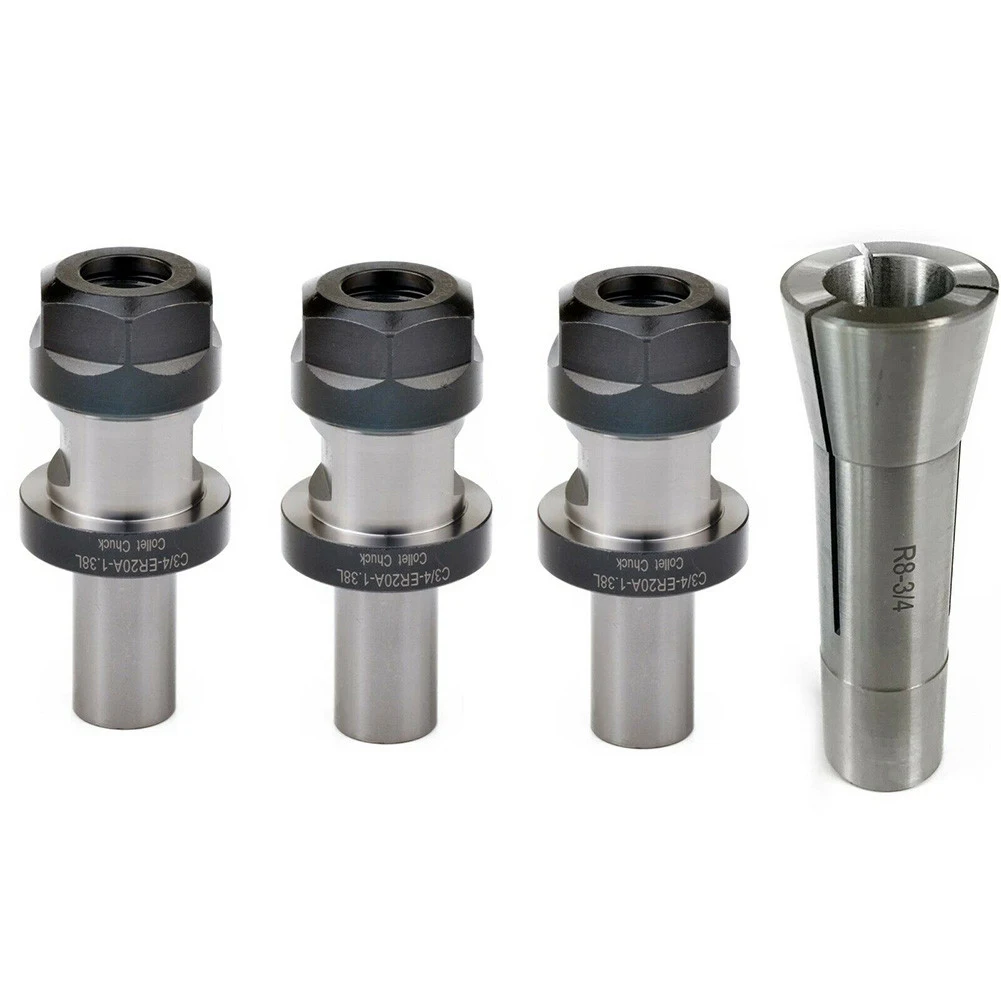 

Nut Chuck Kit Carpentry Carbon Steel Holder Machine Milling Pull Rod R8 TTS Thread For ER20 Collets Replacement