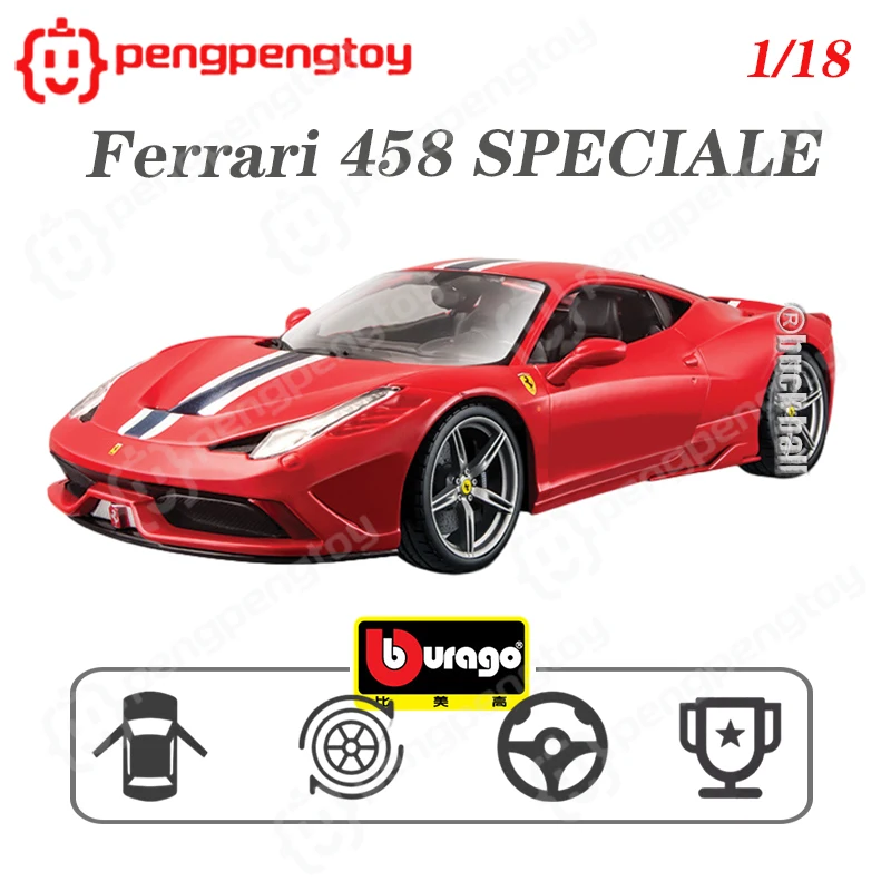 

Bburago 1/18 Ferrari 458, специальные модели автомобилей Ferrari 488GTB, литые модели автомобилей из сплава, игрушки, спортивные автомобили, коллекционные подарки для мальчиков