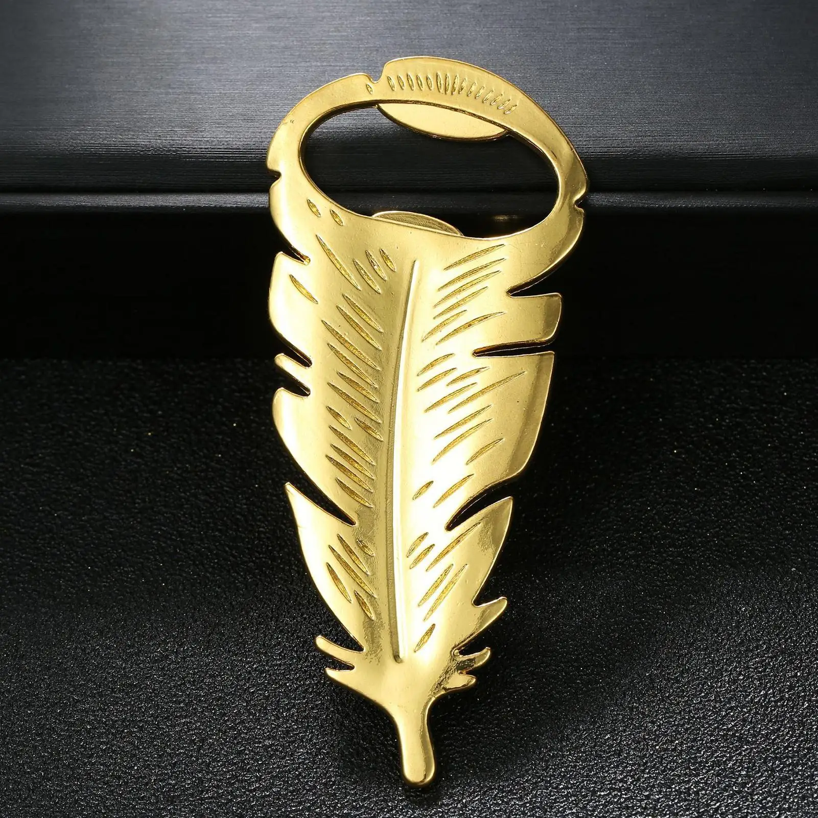 1pc 병따개 GoldFeather 맥주 캡 리무버 다기능 병따개 결혼식 주방 캠핑을위한 휴대용 금속 가제트
