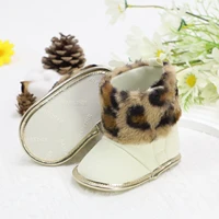 Baby toddler shoes, leopard print style, cute plush heart boots, warm and non-slip, suitable for daily & party wear, winter models 2