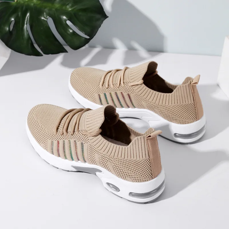

Spring 2020 New Fashion Sneakers for Woman Stretch Fabric Breathable Lace-up Comfortable Soft Bottom Tenis De Mujer Women Shoes