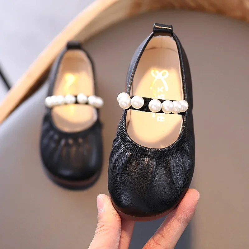 туфли Kid Little Leather Shoe 2023 Spring New Girl Princess Shoes Fashion Shallow Mouth Baby Shoes Soft Sole Girl Shoe Kid Shoes 3