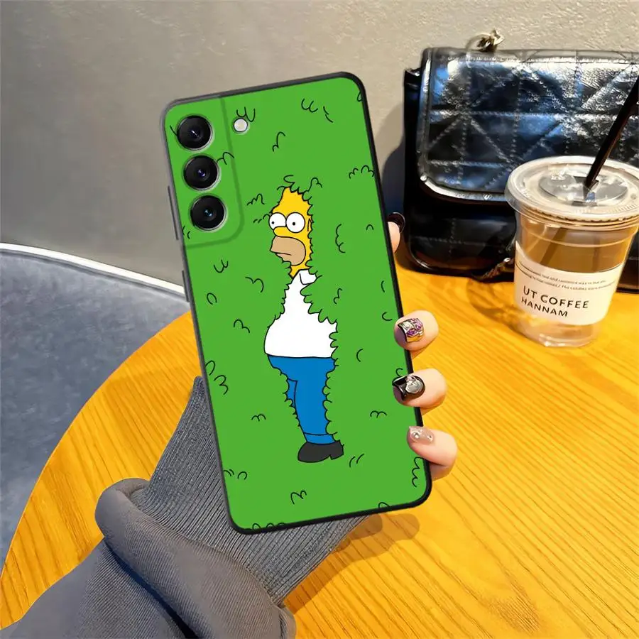 Black Soft Phone Cover with Funny Homer Simpson Design