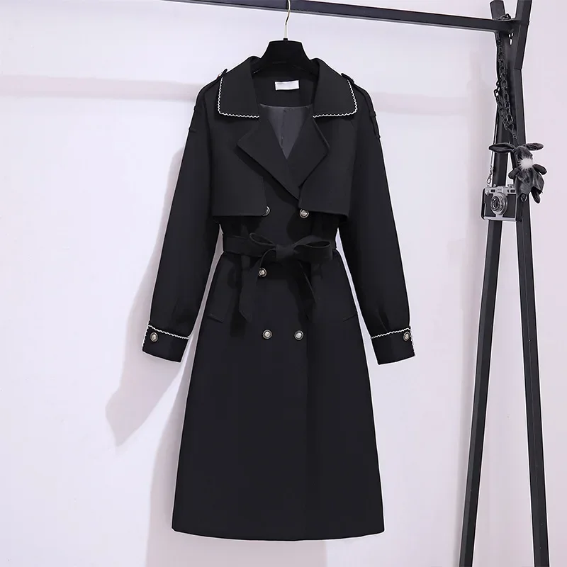 

Windbreak Women Suit 1 Piece Blazer With Belt Jacket Formal Double Breasted Office Lady Business Work Wear Long Coat Fall Outfit