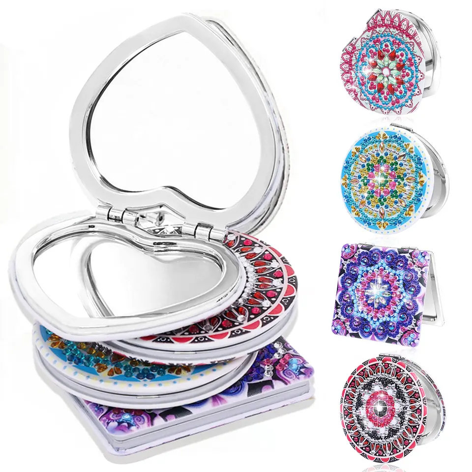Specchio Pittura Diamante Fai Da Te | Kit Mandala Con Strass | Regalo Creativo Per Ragazze - Rosso - Foto 11