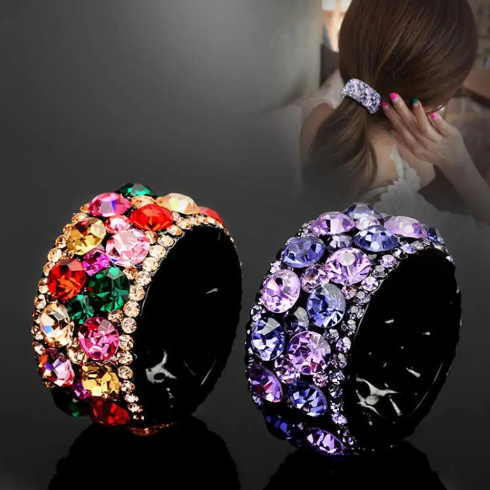 Elegant Non-slip Comb Design Ponytail Hair Clip Colorful Rhinestone Decor Ponytail Hairpin Styling Tool product design styling