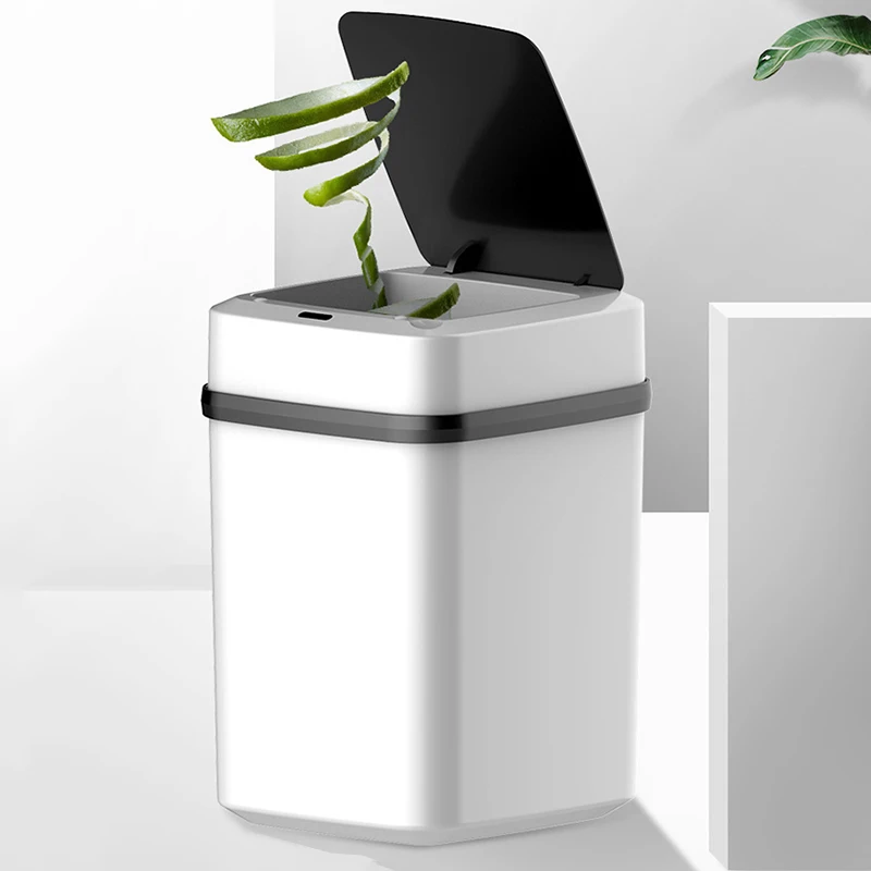 Trash Can Kitchen 13L Bathroom Touch Smart Garbage Bucket Waste Bins Dustbin