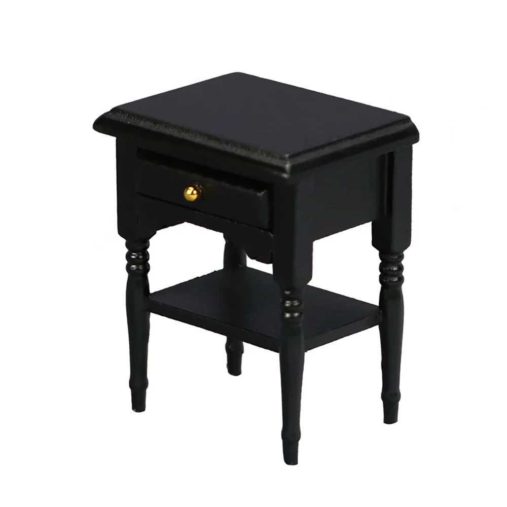 

1/12 Dollhouse Miniature Accessories Mini Bedside Table Simulation Furniture bed Stand Model Toy for Doll House Decoration