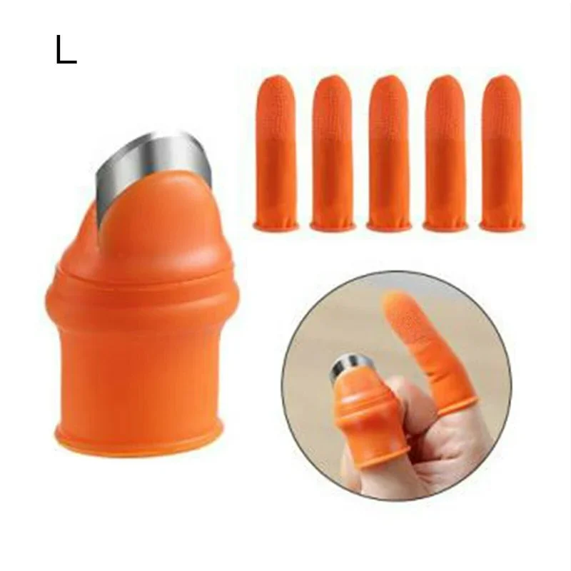 Silicone Finger Protector With Blade Garden Silicone Thumb Knife Universal Finger Cutter Vegetable Gardening Kitchen Tool
