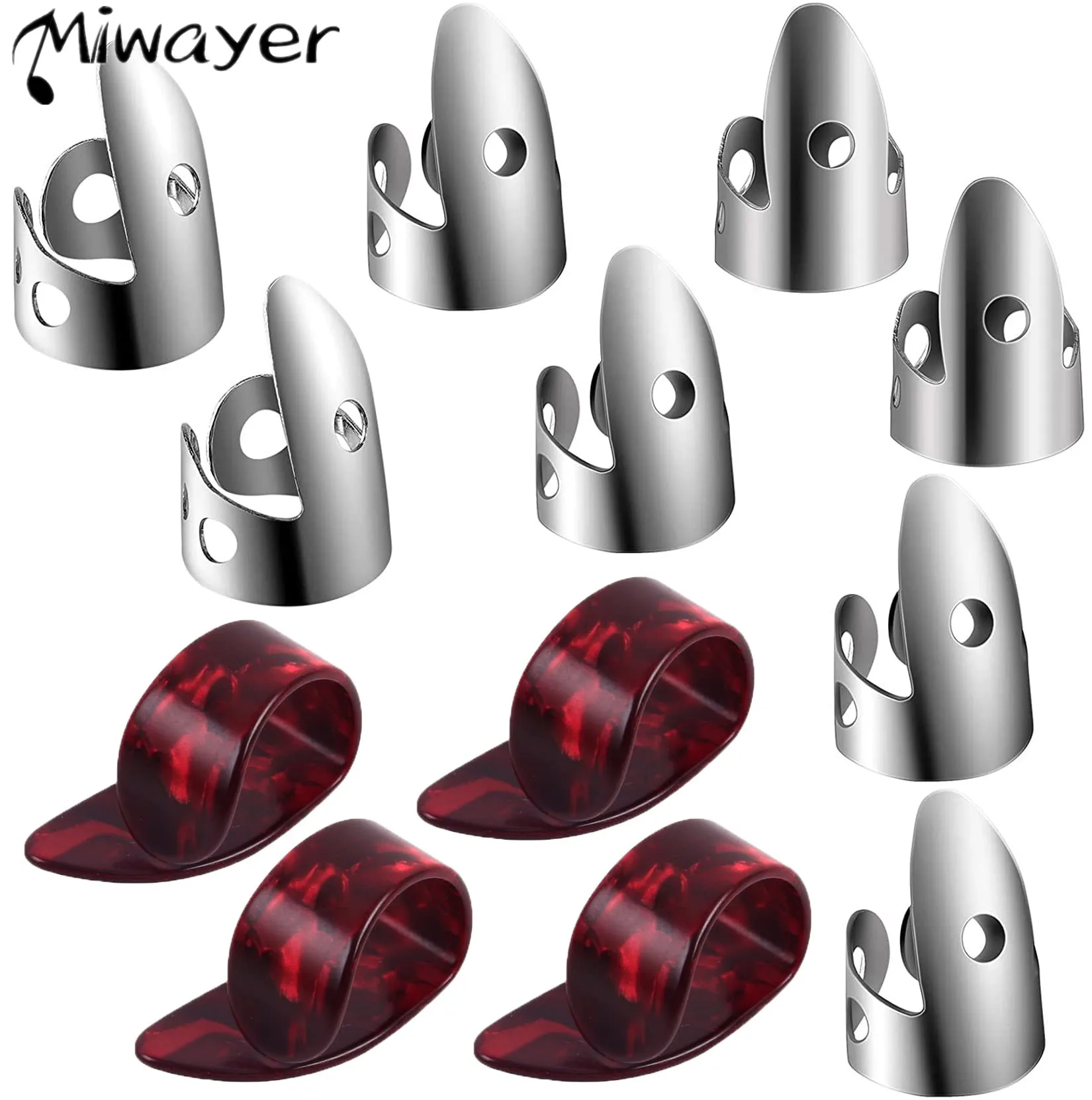 Miwayer12adjustablefingertipsset8silverstainlesssteel