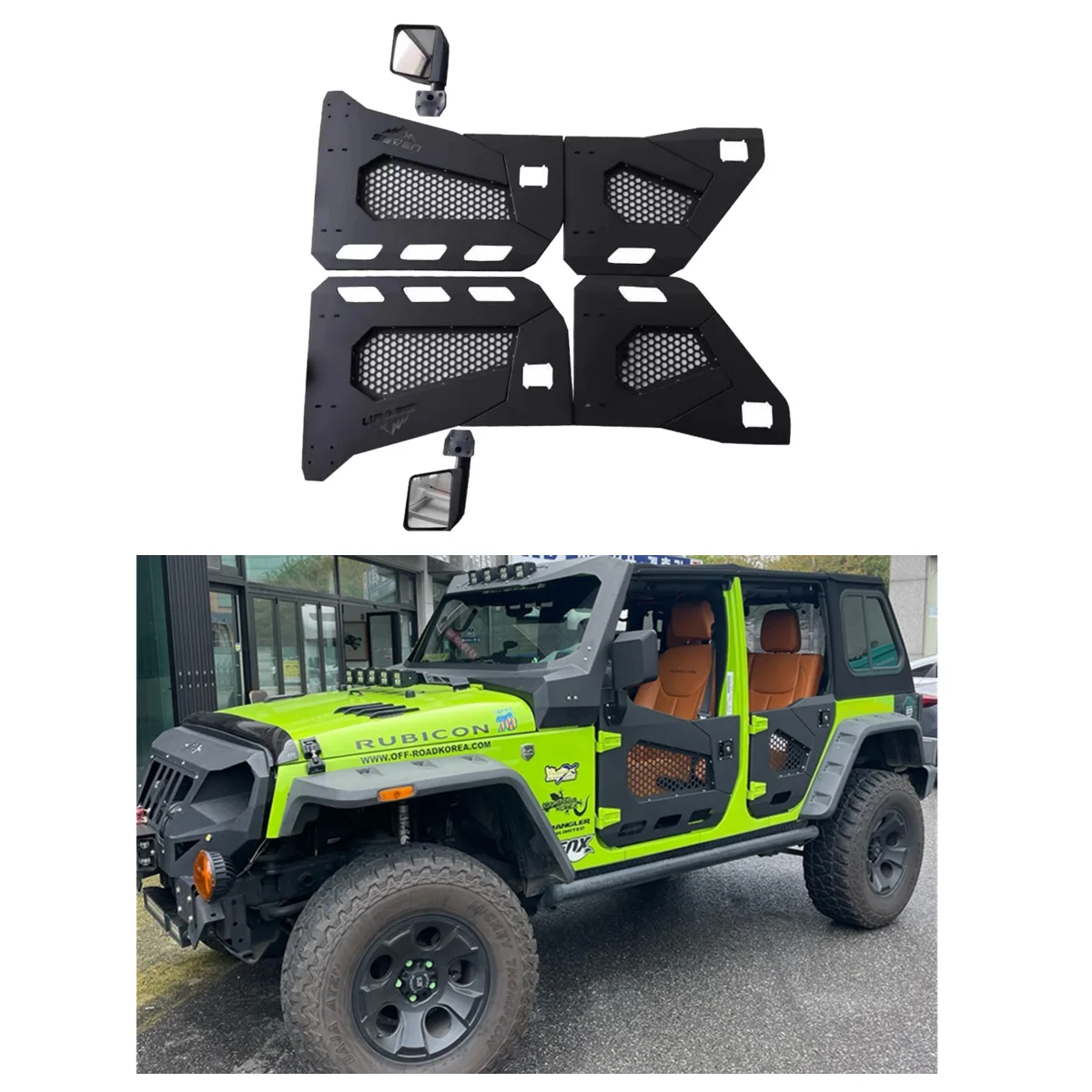 

SXMA J365 Half Iron Doors 2/4 Tube Doors Front & Rear Tubular Doors with Side View Mirrors For Jeep Wrangler JK 07-17