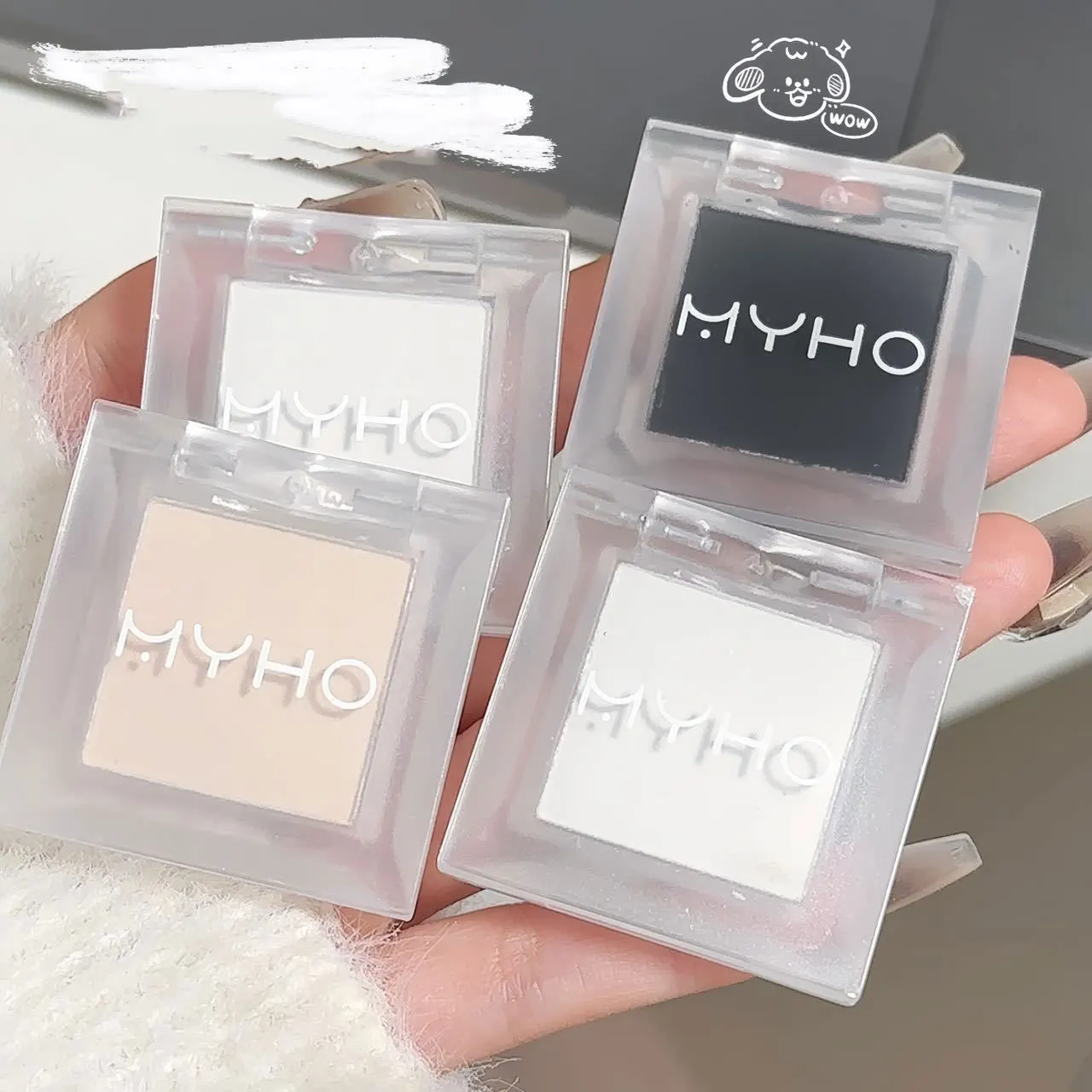 1PcsMonochrome matte highlight smoked eye shadow plate powder is delicate and durable, naturally brightening dopamine eye shadow 5