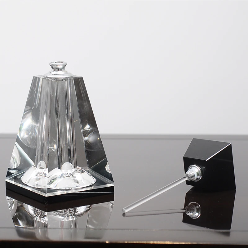 European K9 Crystal Perfume Bottles Square Black Clear Empty Refillable Smooth Even Heavy Perfect Gifts For Lovers Friends 5