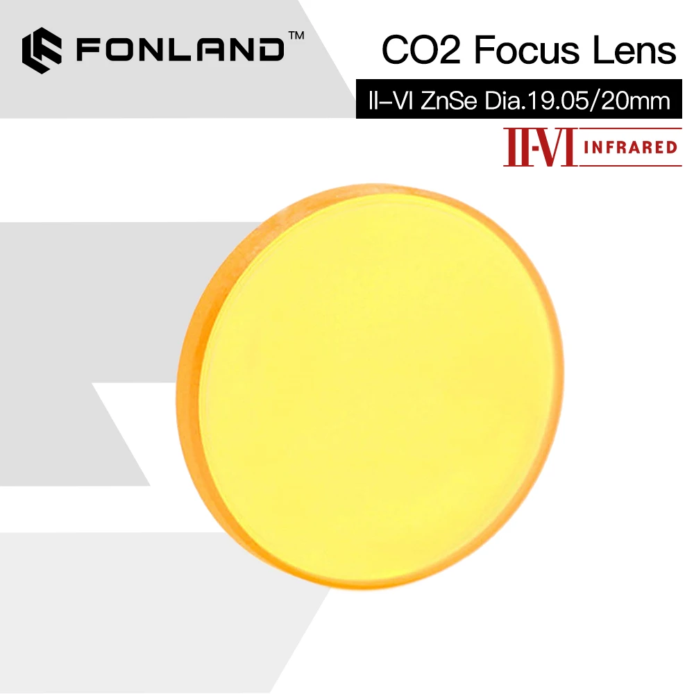 II-VI INFRARED CO2 Laser Focus Lens Dia.19.05mm 20mm FL 38.1/50.8/63.5/76.2/101.6 mm For CO2 Laser Cutting Machine Lenses ZnSe