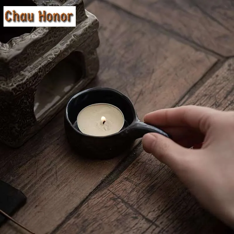 Dunhuang Frescoes Kiln Change Candle Warmer Stove Tea Soaking Insulation Base Warmer Cooking Pot Tea Fire Stoves Kettle Teaset