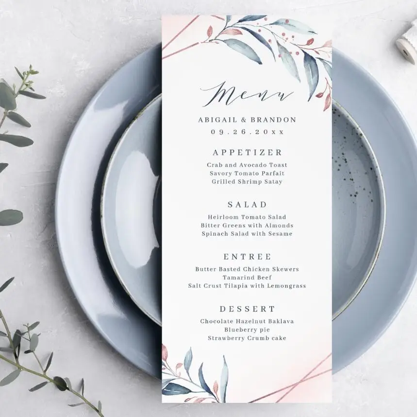 Christening Menu Cards 20pcs Menu Cards for Wedding Personalized Wedding Menu Card Wedding Card Restaurant Card christening menu cards