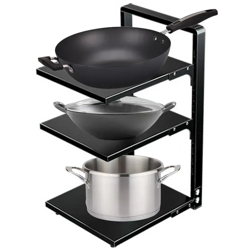 Cookware Rack Holder Organizer Heavy Duty Pan Rack Stainless Steel Pot ...