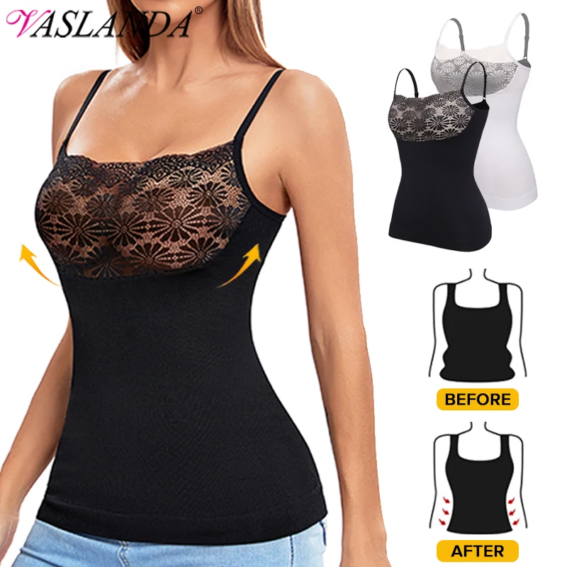Slimming Cami Shapewear Sexy Lace Tank Tops for Women Tummy