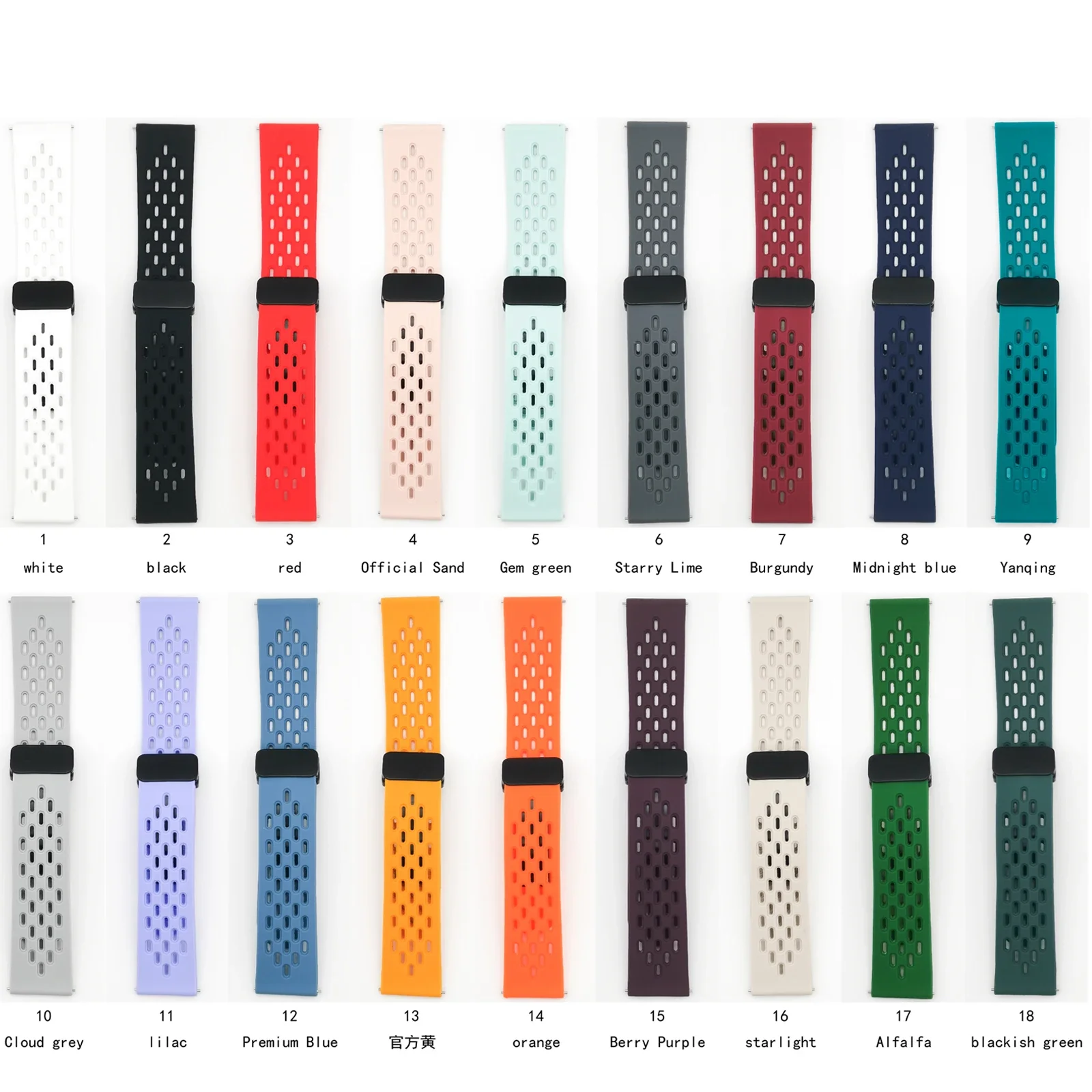 Breathable Silicone Strap with Magnetic Buckle Band