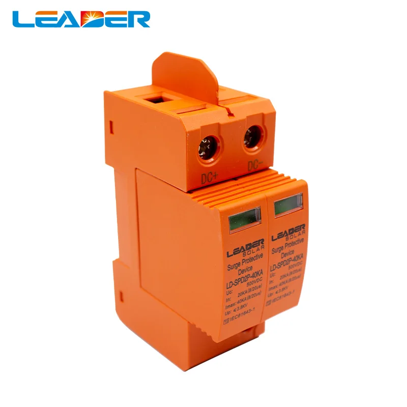 Description Picture 5 of item2P 3P DC Surge Protector PV SPD 500V 1000V System Used 20KA 40KA SPD With PE Lightning Protect Wind Generator Solar
