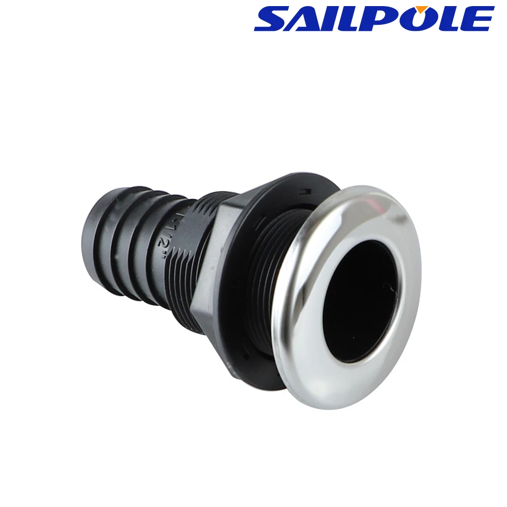 Nylon Plastic Bilge Fitting With Stainless steel Rim Bilge Pump Aerator Hose Boat Marine Yacht outlet bilge pump 16/19/25/32/38/50 mm