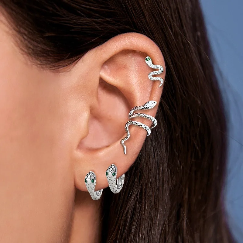 1Piece Vintage Snake Wrap Ear Cuff Stud Earring For Women Men Gothic Jewelry