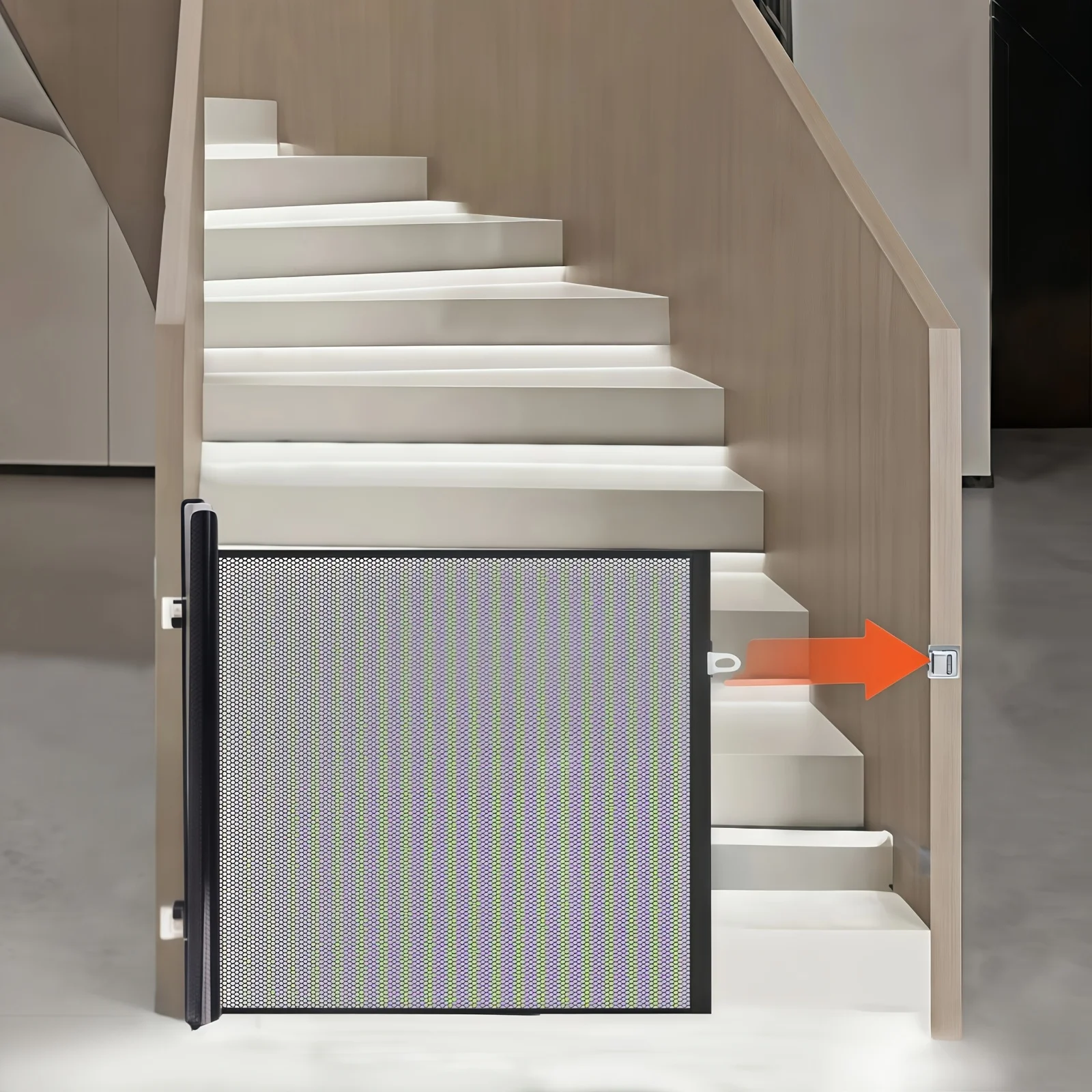 Valla retráctil para mascotas, puerta de seguridad de malla sin taladro para  perros, diseño plegable para uso en interiores, vallas, barrera Flexible  para mascotas - AliExpress, image size:1600x1600