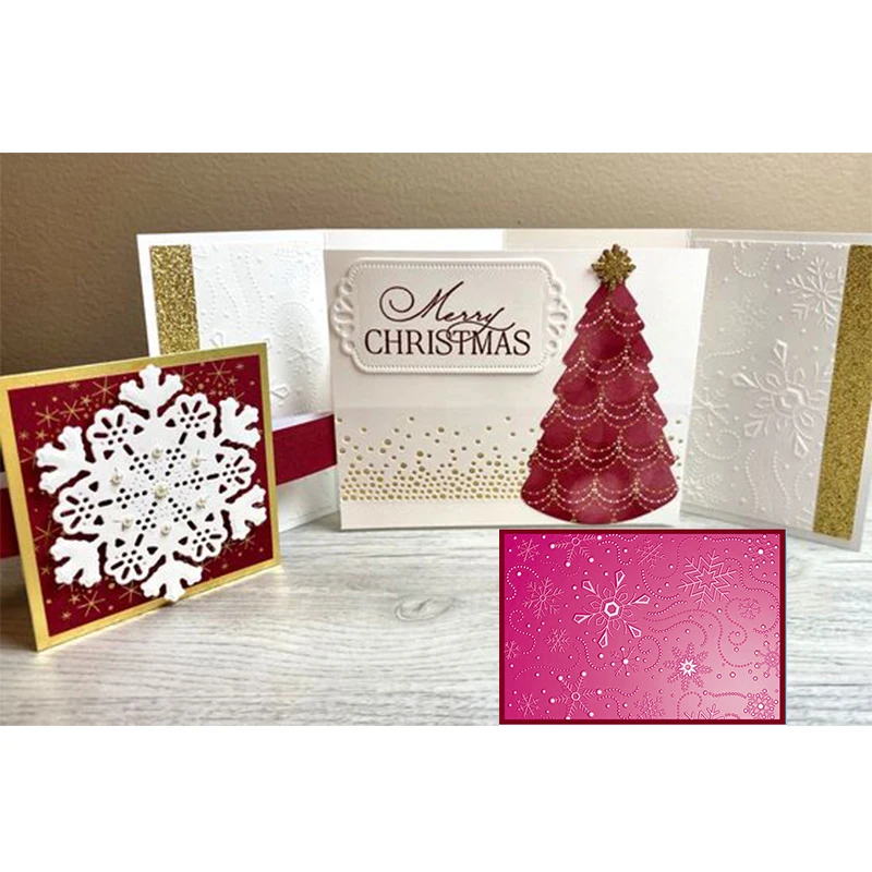 Snowflake 3d Embossing Folder DIY Crafting Supplies Scrapbooking Decoration Articles Pretty Background Greeting Card Photo Album