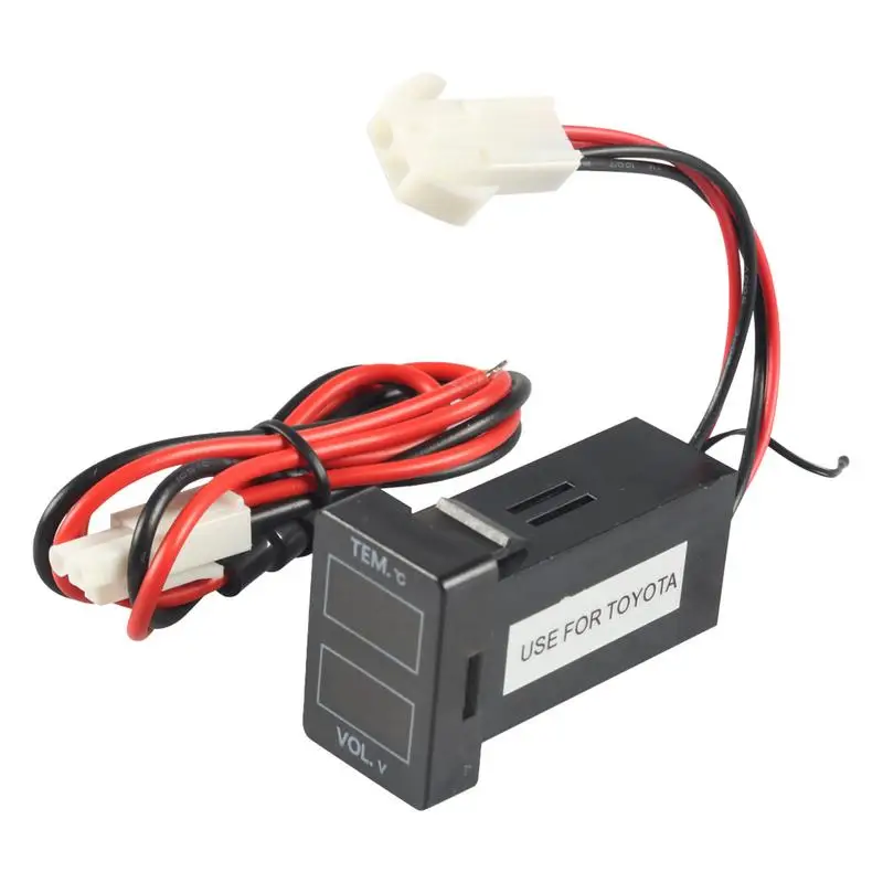 

Car Voltage And Temperature Gauge 2-in-1 Digital Temperature Meter Car Voltmeter Car Internal External Temperature Display