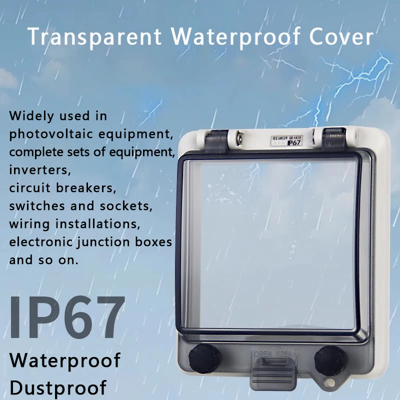 Circuit Breaker Box IP67 Circuit Breaker Transparent Waterproof Box Window Distribution Box Protect Window Cover Monitor Observation Switch