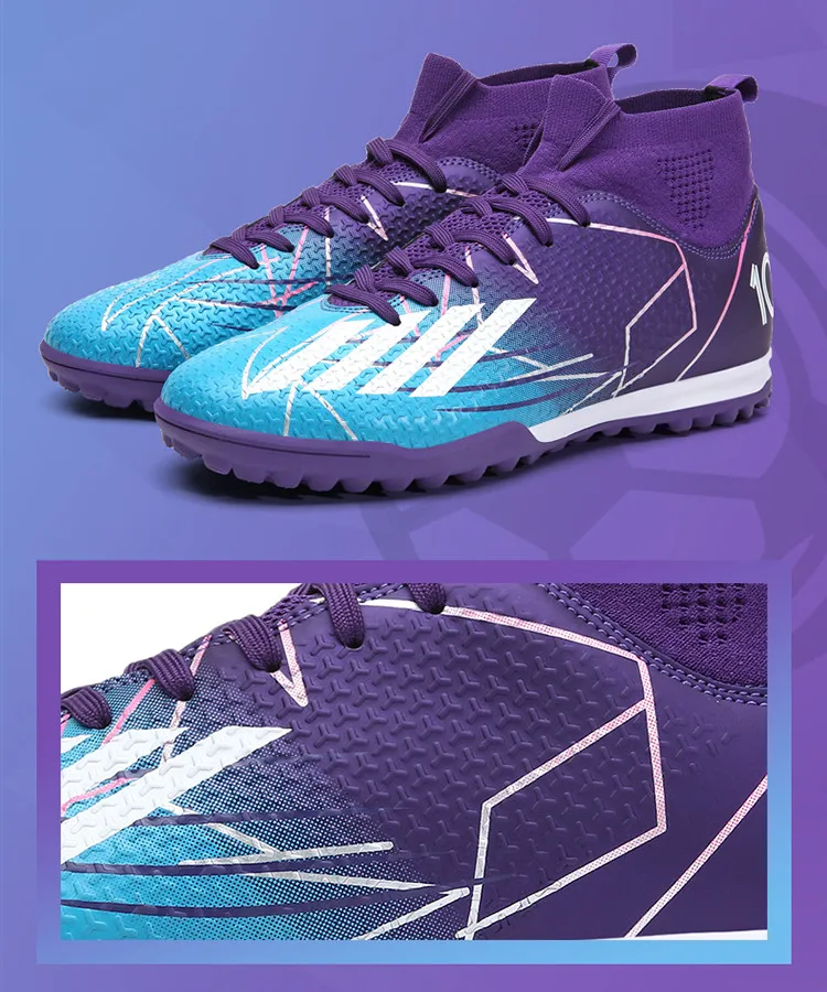 Description Picture 6 of itemWhite High Top Soccer Shoes Man Professional Unisex TF/FG Football Boots Outdoor Football Games Futsal Shoes Men Sports Shoes