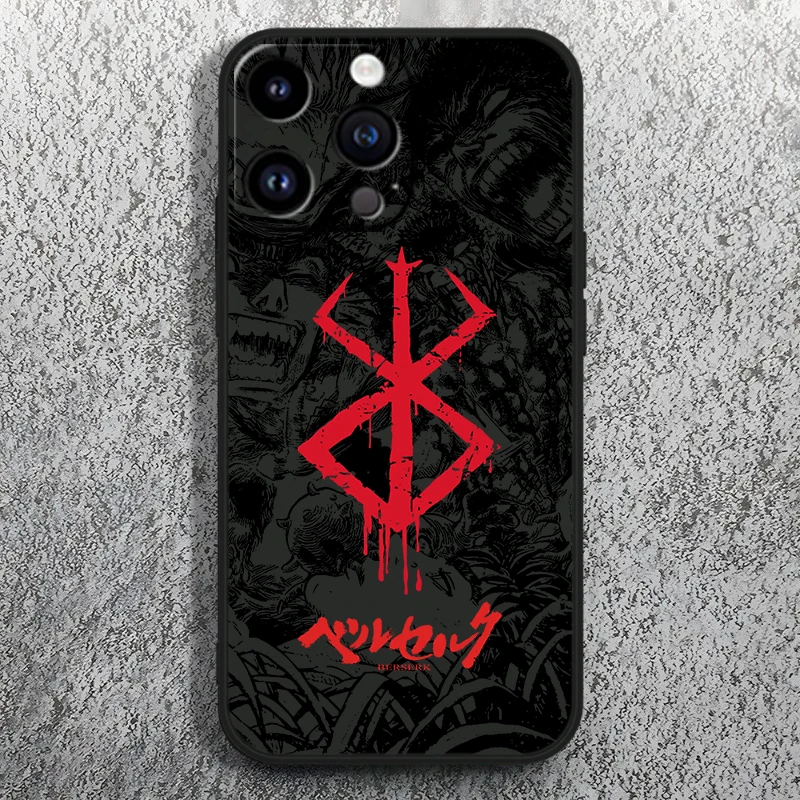 thumbnail image 1 of Berserk Comics Anime para Apple iPhone 15 14 13 12 Mini 11 XS XR X 8 7 Pro Max Plus funda de silicona suave negra para teléfono, 1 of 5