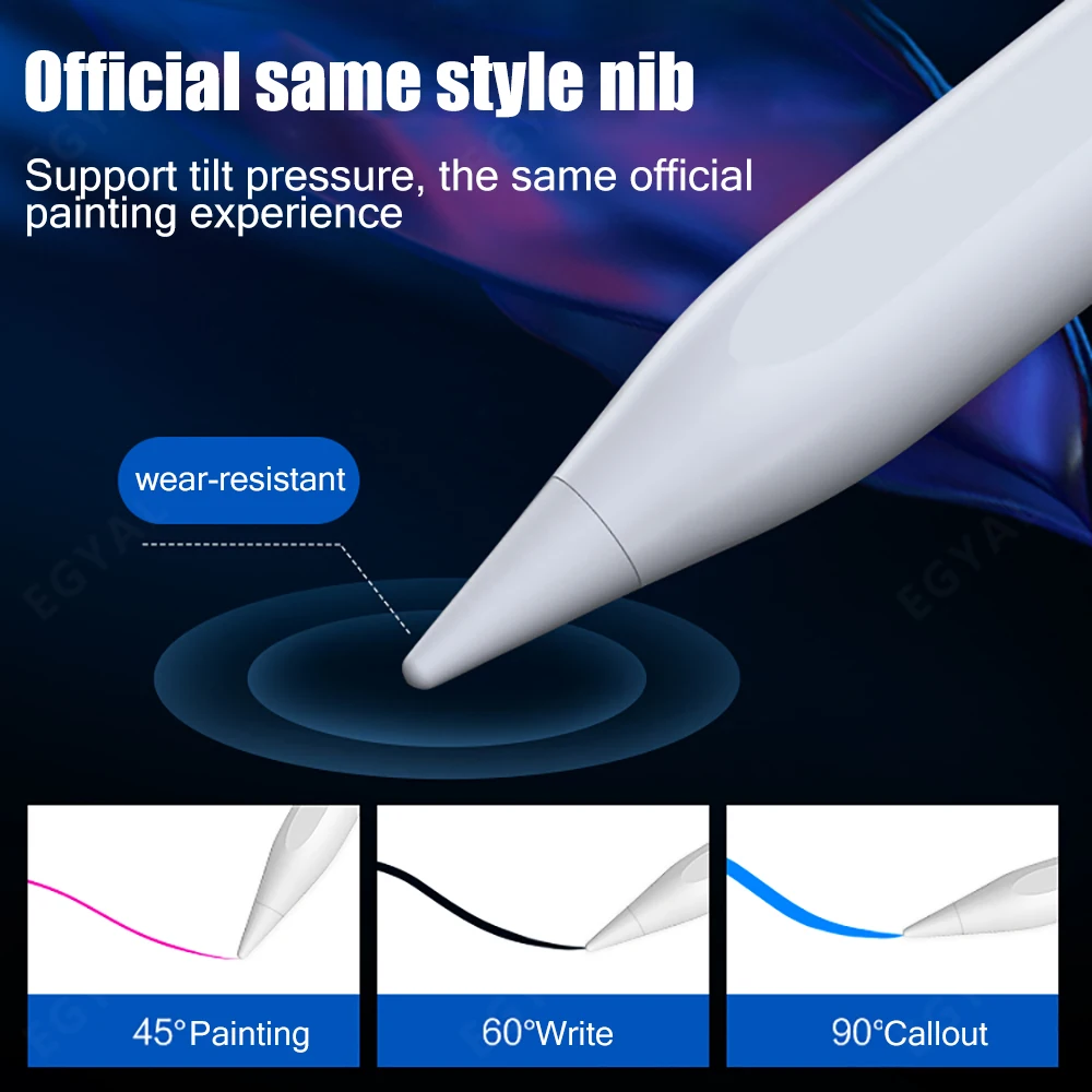 Caneta Stylus de Carregamento Magnético sem Fio Rejeição de Palma Inclinação Apple Lápis Ipad Air Pro 11 12.9 Mini 2023 - Imagem 6