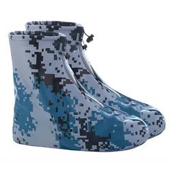 Unisex Waterproof Silicone Sport Shoe Covers - Non-Slip, Wear-Resistant, Durable - XXL(43-44) (Camouflage blue)