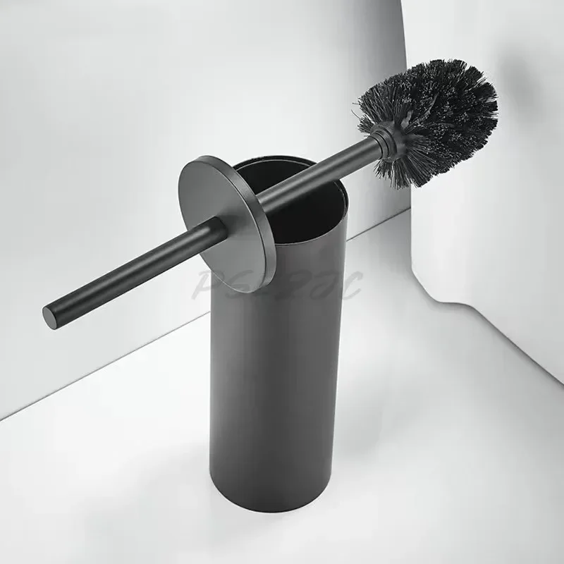Household Portable Stainless Steel Toilet Brush Holder Brushed Gold Wall Hanging Wall Enclosed Toilet Brush