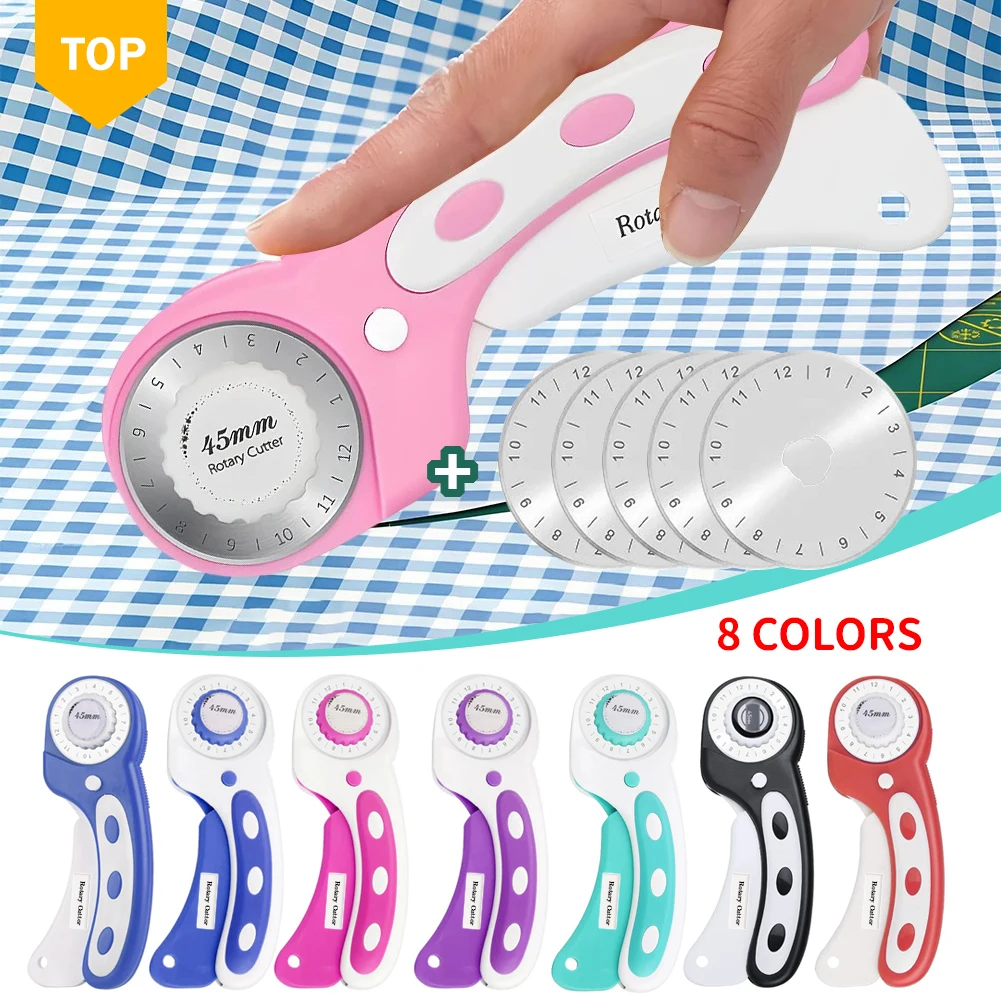 قاطع دوار 45 مم مع 5 قطع بديلة من Bladesor DIY مجموعة أدوات قطع قماش خياطة اللحف