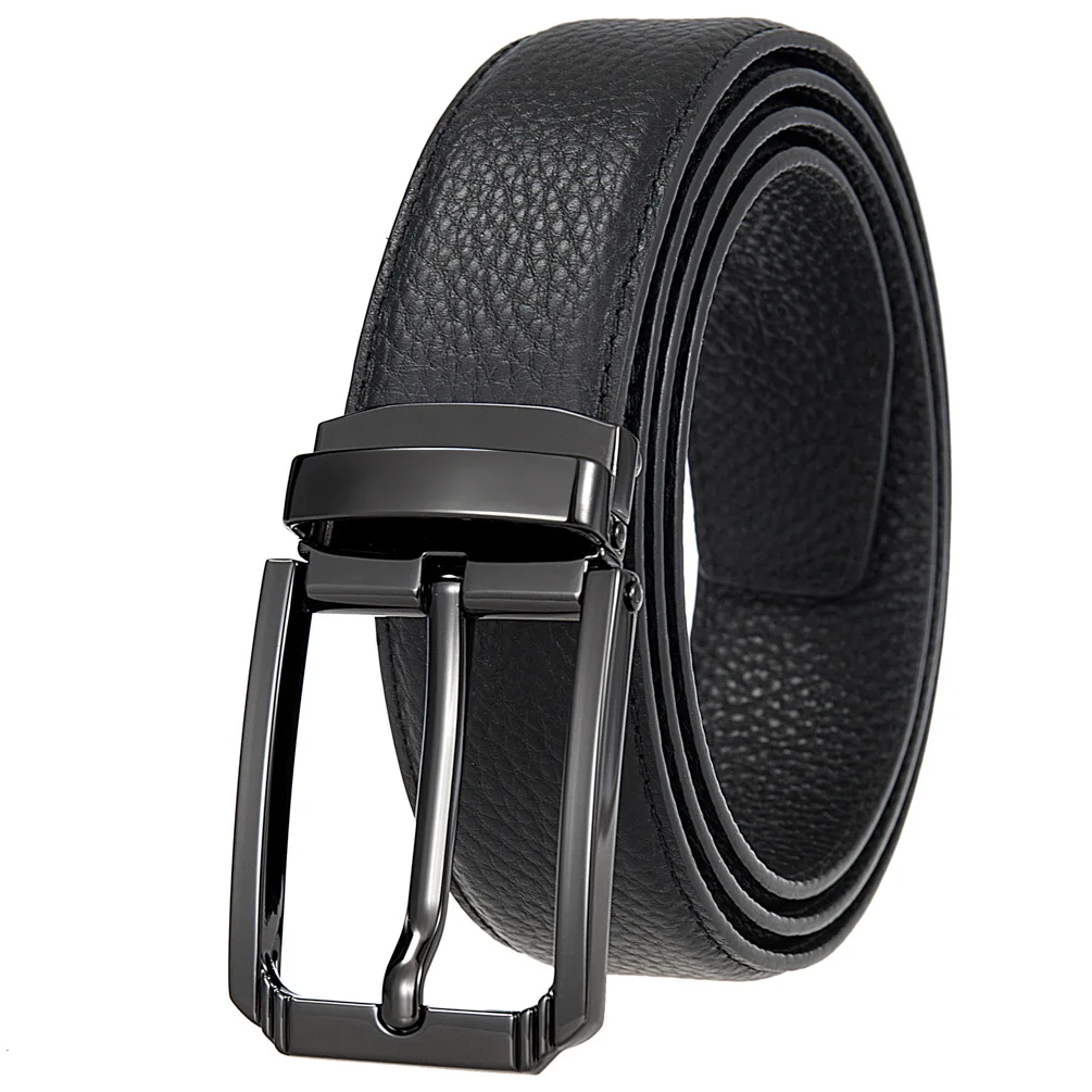 

Genuine Leather Belts for Men Classic Strap Jeans Men's Pin Buckle Waistband Width:3.4cm Length:110-125cm
