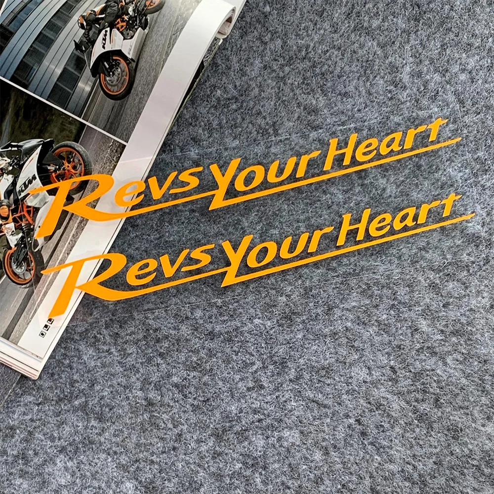 2pcs Revs Your Heart Reflective Waterproof Body Decoration Stickers for JOGI125 TMAX NMAX XAMX SMAX SCOOPY PCX Universal