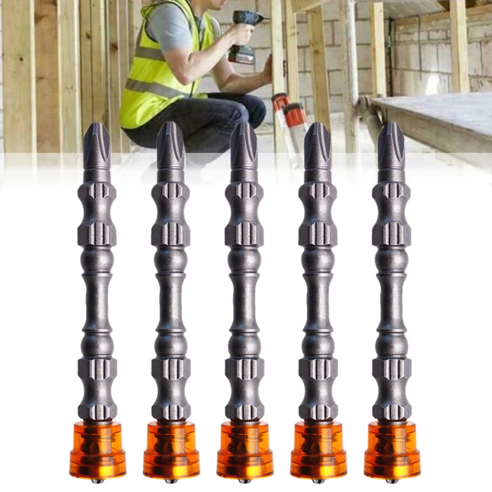 

5pcs 65mm Long PH2 Double-Head Cross Screwdriver Bits Magnetic Ring For Electric Screwdriver Assemblies Household Industry