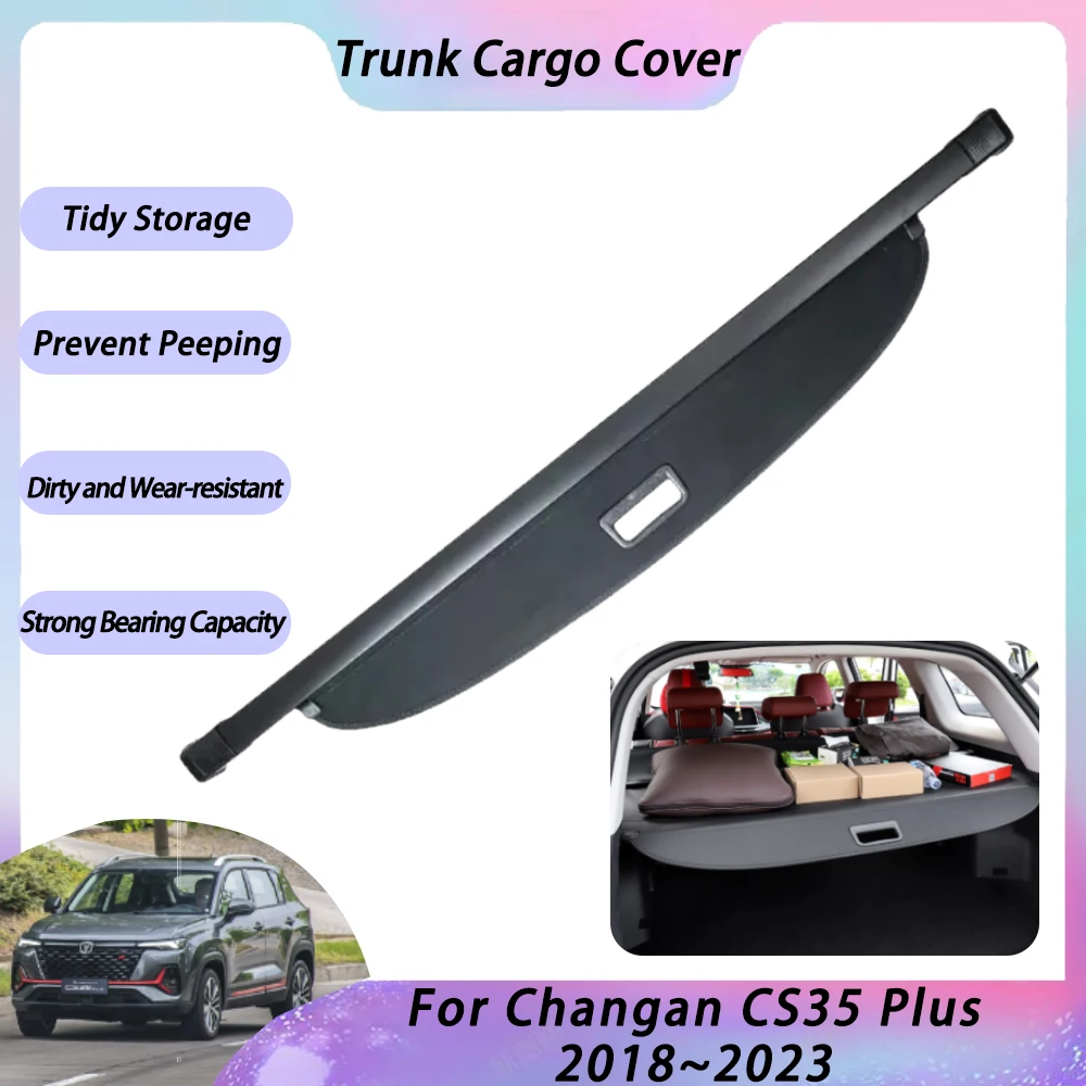 

Car Trunk Cargo Cover for Changan CS35 PLUS 2018~2023 Luggage Sorage Tray Car Accessories Retractable Security Shield Shade 2022