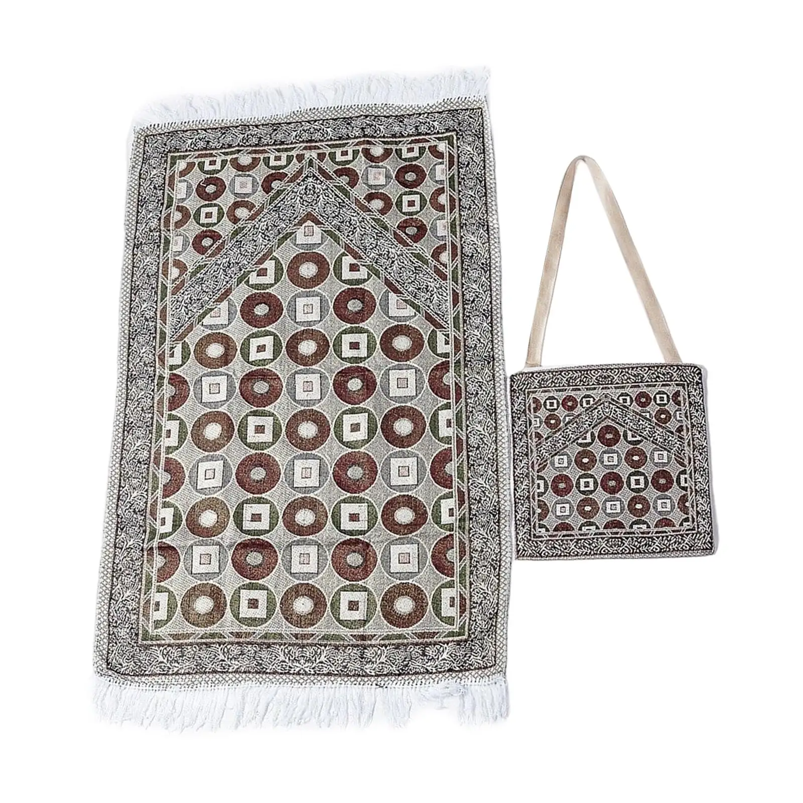 

Travel Muslim Prayer Mat with Storage Bag Thick Turkish Rugs for Ramadan Gift Indoor Outdoor Indoor Wedding 25.59Inchx41.34inch