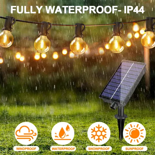 G40 Outdoor Solar String Light Garland LED Solar String Lights 24V Globe Waterproof Hanging Lights for Garden Backyard Cafe - Image 5
